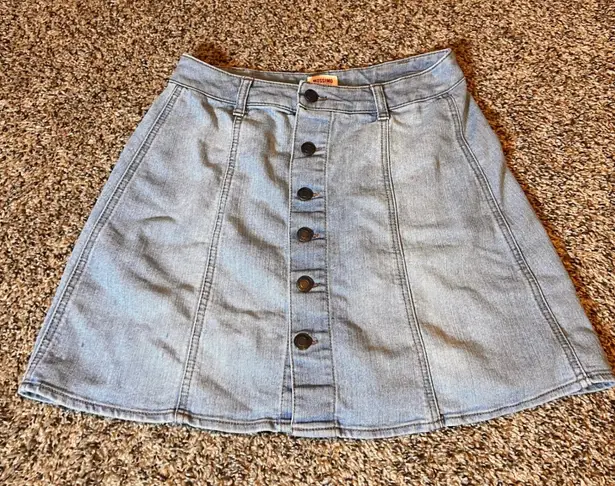 Mossimo Denim Mini Skirt Button Front A