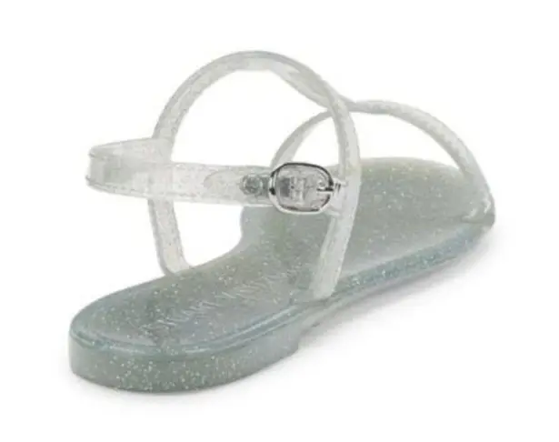Stuart Weitzman NWOB  Clear Sparkle Millie Jelly Sparkle Flat Sandals Sz 7