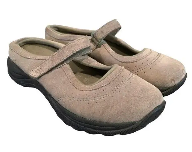 L.L.Bean WOMEN'S  beige suede Mary Jane mules shoes