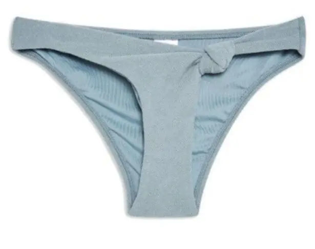 Topshop  Velour Knot Bikini Bottoms Light Blue