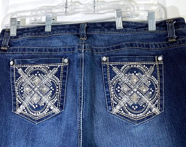 Nine West Cena Bling Boot Cut rhinestone Embellished Pocket Womens Jeans 16 / 33