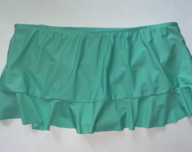 Catalina  Swim Skirt Turquoise Blue Ruffle Modest Bikini Bottom Size Medium