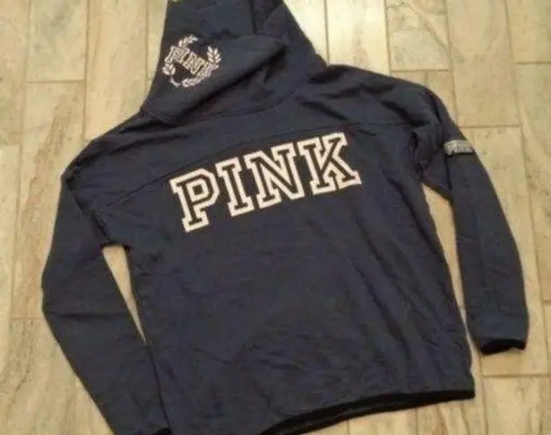 PINK - Victoria's Secret Victoria's Secret women's small blue/white sweatshirt w/thumb slots