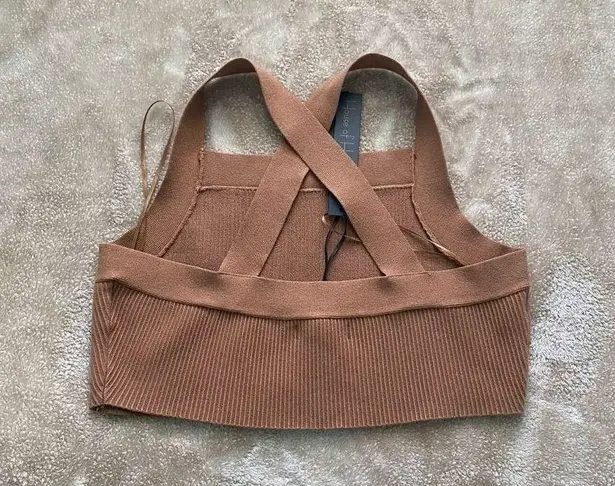 House Of Harlow 1960 x Revolve New Wide Strap Knit Brown Crop Top Brown Size L