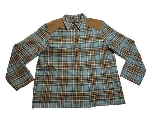 Norton Mcnaughton Petites Western Plaid Flannel Button Up Shirt Jacket Size PL