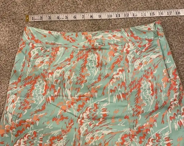 Lady Hagen  golf Skort w/ attached shorts, mint green orange print, women’s sz 10