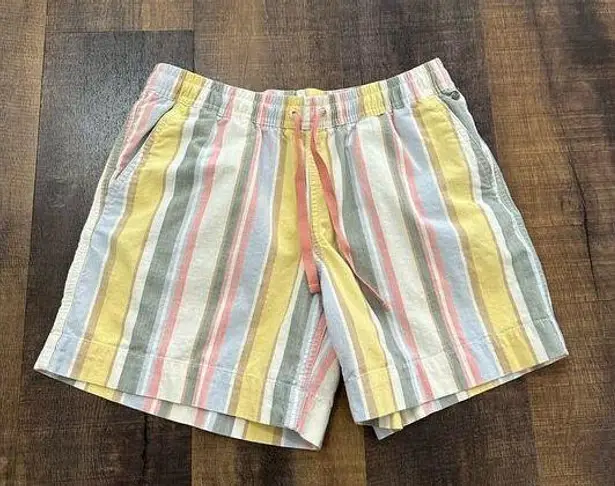 L.L.Bean  Lakewashed Dock Mid-Rise Stripe Shorts Size 6