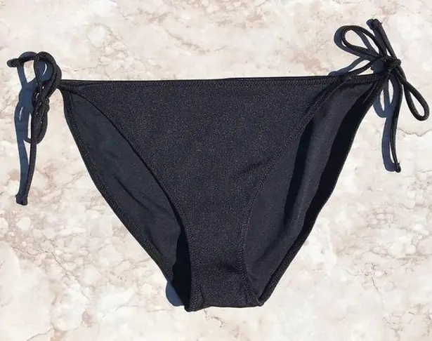 Topshop Black High Rise Classic Side Tie  Bikini Bottoms