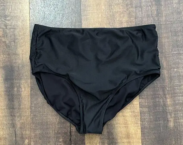 ALBION FIT Black High-Waisted Swimsuit Bottoms Size Large
