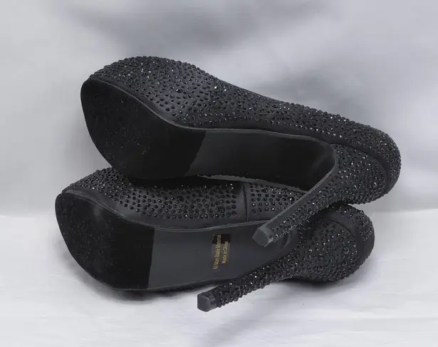 Bella Luna Rhinestone Platform Pumps Womens 7.5 Black Stiletto Heels Shoes Party