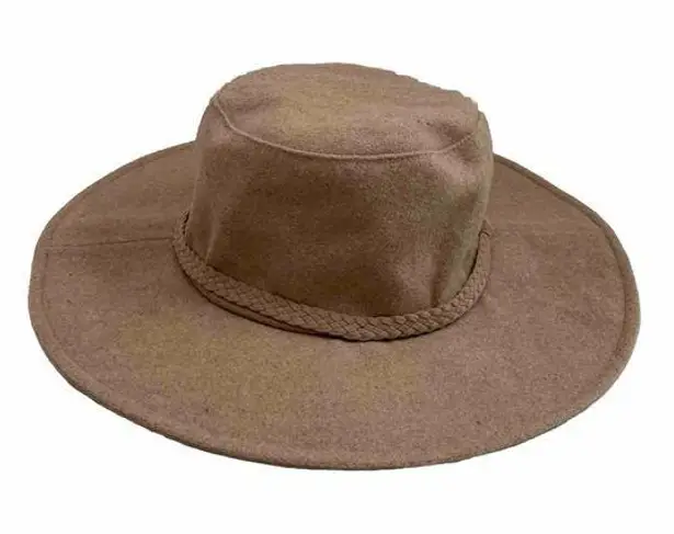 ASN Hat Harper Felt Braided Trim Travel Safari Packable Lightweight Tan Khaki