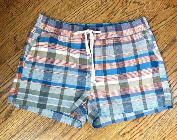 Caslon | Blue Nichole Plaid Stretch Multi Colored Shorts Size M