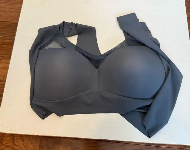 Charcoal Women's Bra with Mesh Detail Gray Size XL