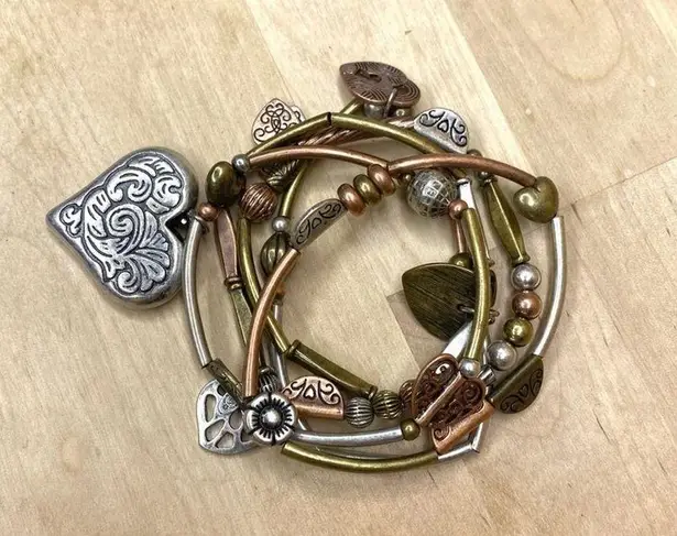 Stella & Dot Copper & Silver Metallic Bracelet Set