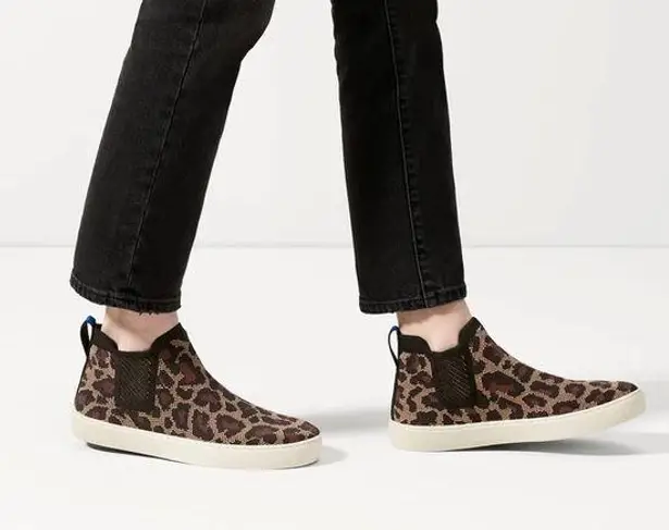 Rothy's  Leopard Chelsea Boots, 9.5