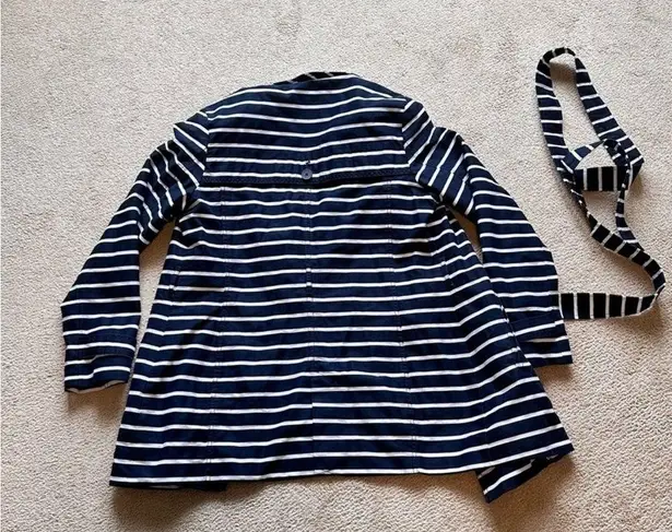 Gap Factory stripe trench blue and white women’s size large