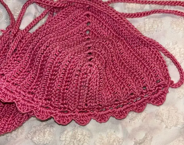 Handmade Crocheted Bra Top Halter Bikini Top Boho Festival Fun