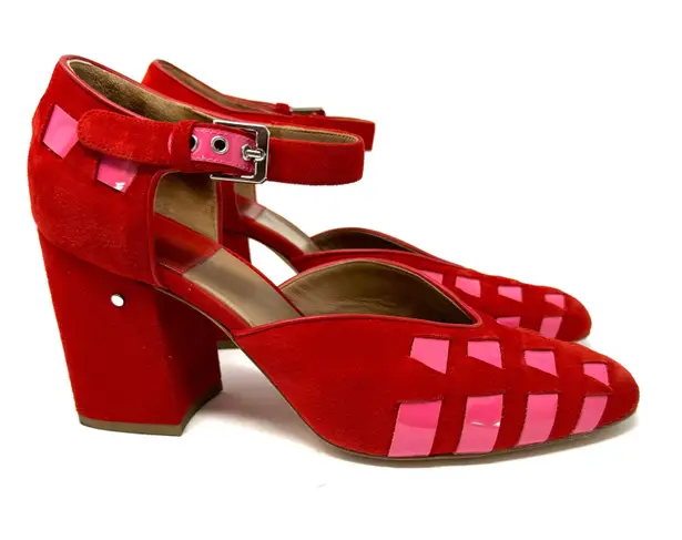 LAURENCE DÉCADE red suede Mary Jane shoes, made in Italy, size 40