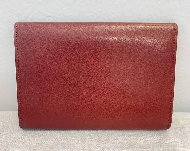 Cartier Vintage Must Line Bordeaux Tri-Fold Wallet w/ Kisslock Pouch - Preowned