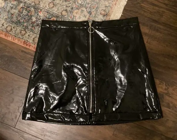 Latex Skirt Black Size M