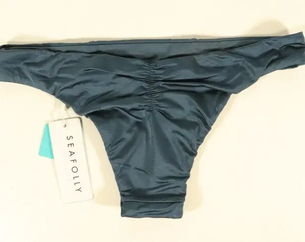 Seafolly NWT  X Revolve Shine on Brazilian Bikini Bottoms in Blueprint