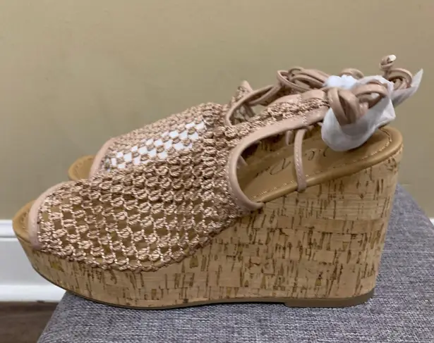 Wild Pair Blush Tie-Up Platform Wedges