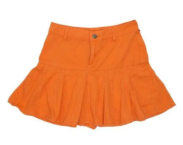 Jordache Vintage Y2K Orange Pleated Mini Skirt