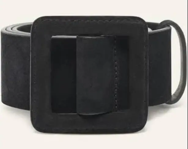 Ba&sh NWT Betty Suede Square Buckle Belt in Black Size 85 (29in)