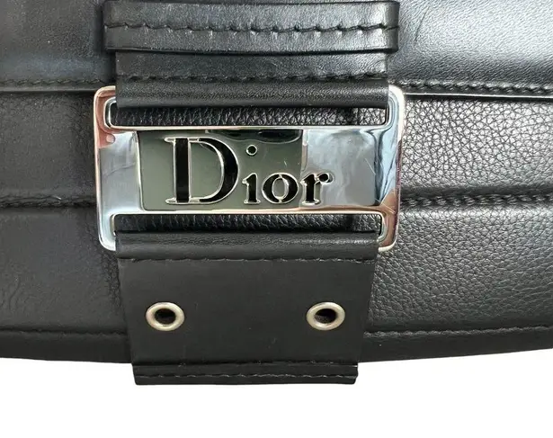 Christian Dior Columbus Black Leather Shoulder Bag RARE Excellent Condition