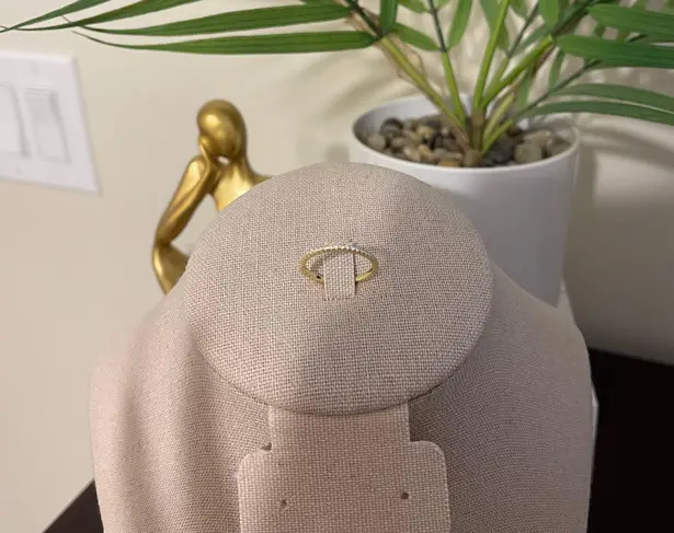 Sterling Silver SIZE 6 Gold 925 Simulated Diamond Stackable Ring Eternity Band