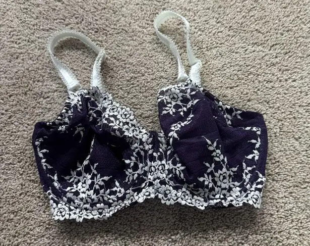 Wacoal Unlined Embrace Lace Underwire Bra Deep Purple Women's Size 32DDD