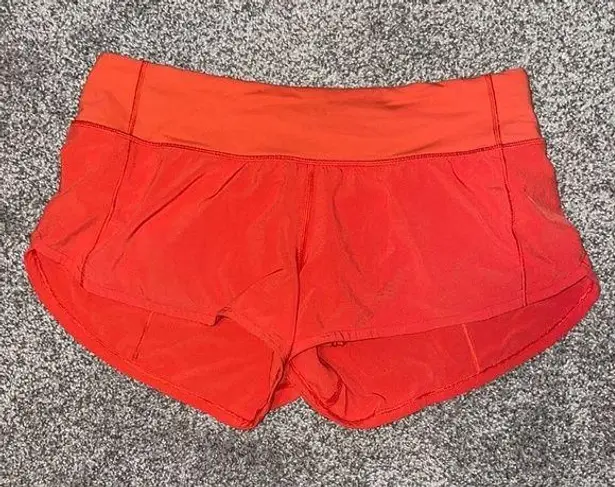 Lululemon Fire red/orange lulu shorts