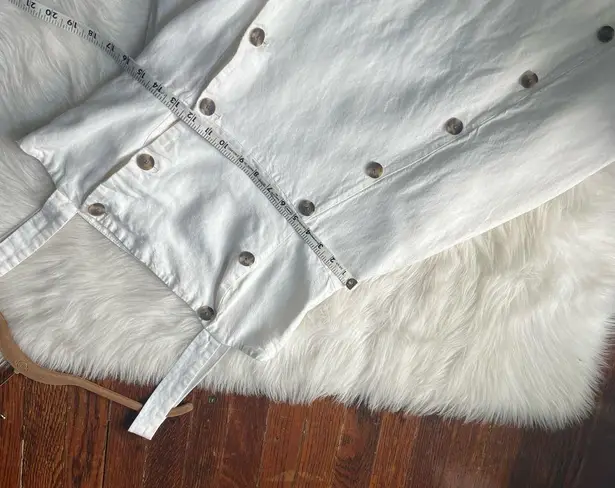 Fame and Partners Cream White Linen Dress Button