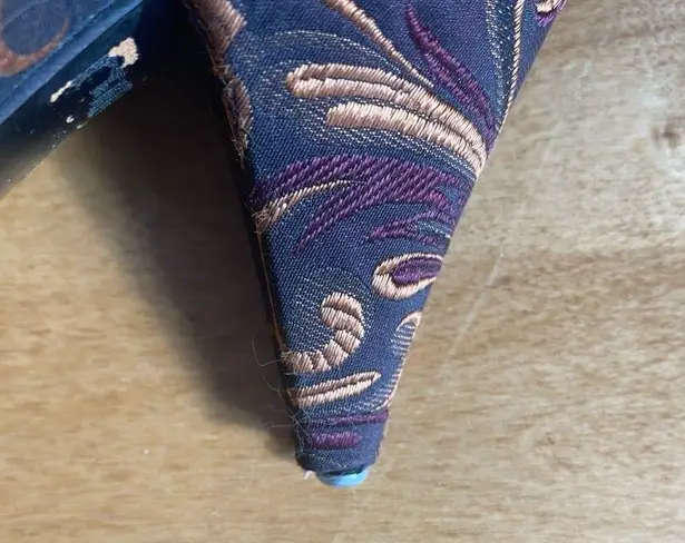 Xavier Danaud Bronze & Purple Jacquard Pumps Size 6