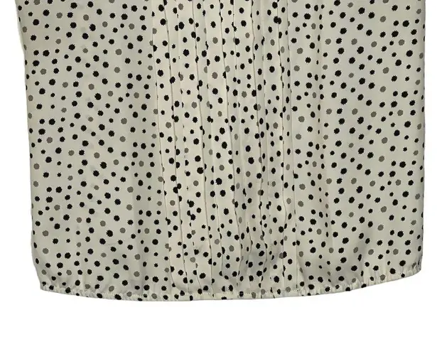 Ann Taylor LOFT Petites Sleeveless Top Size MP Light Yellow Black Gray Splotches