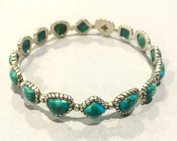 Silpada Turquoise Pools Sterling Silver Turquoise Bangle Bracelet B3218 NIB