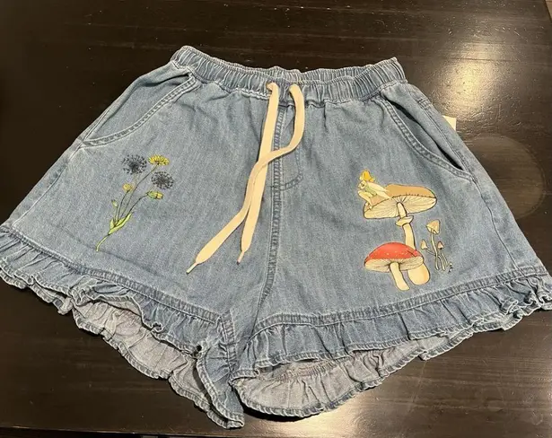 Disney Peter Pan Tinker Bell Denim Ruffle Shorts