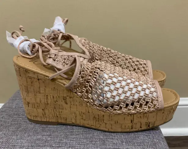 Wild Pair Blush Tie-Up Platform Wedges