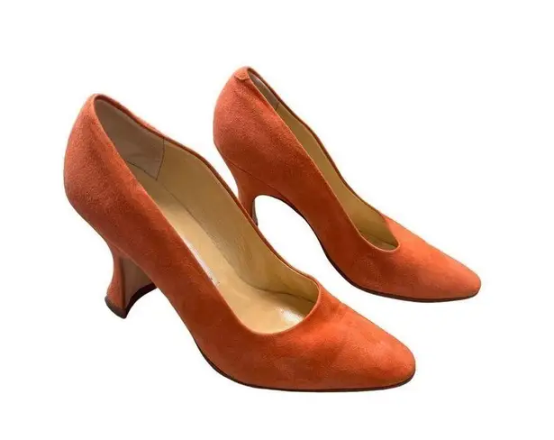 via spiga women’s orange leather heels shoes 6B SKU 3811