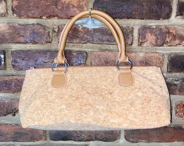 Primeware Cork Brown Tan Design Sassy Classic Wine Clutch Bag Purse