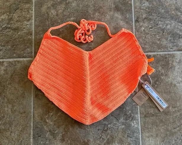 SKIMS Crochet Swim Handkerchief Top Orange Size Small