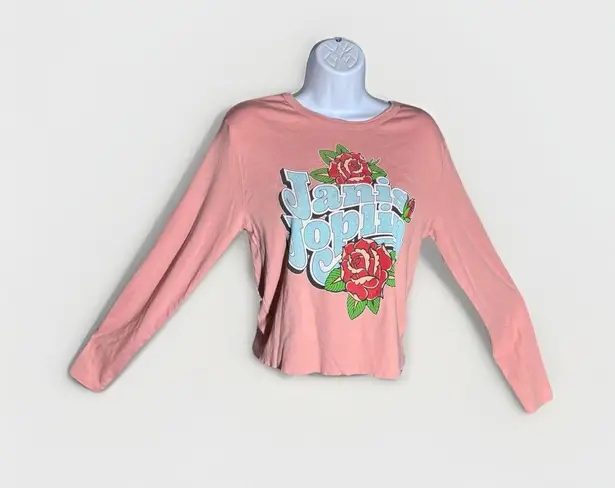 Rowdy Sprout Janis Joplin Rose Long Sleeve Rib Tee in Blush Teen Size 18 (L) Pink