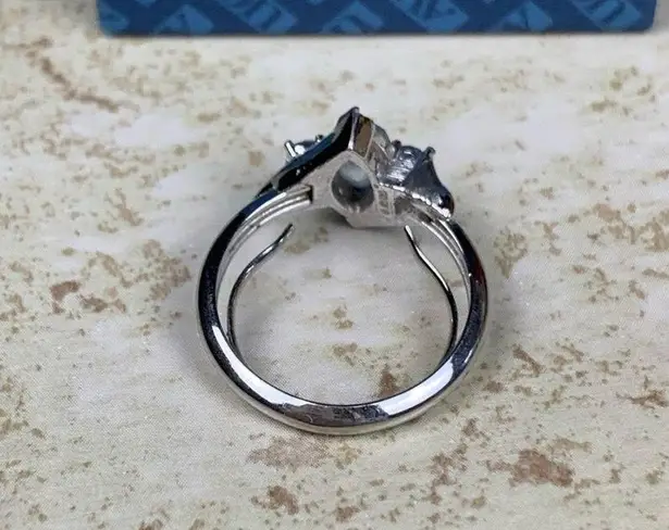 Vintage Avon Blue Stone Silver Ring w/ Box | Minimalist Ring