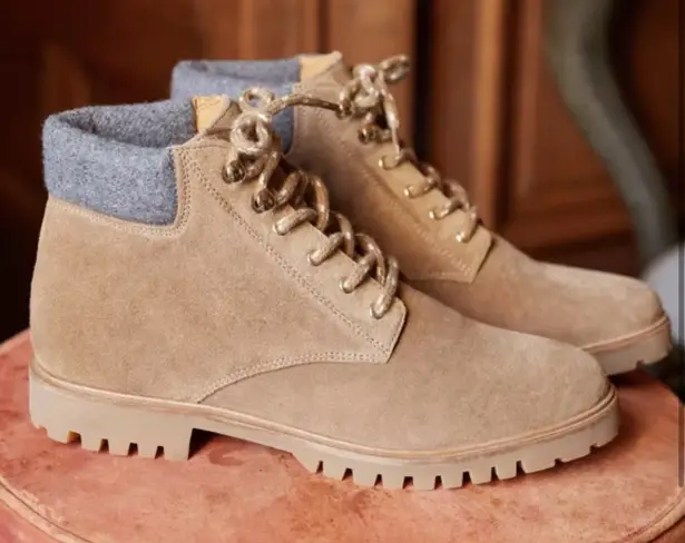 Sézane SezaneCameron lace-up boots Sz 7 brown leather Raphael Chunky Heel Outdoor Chic