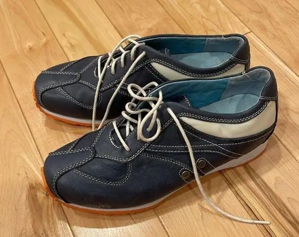 Designed for walking wolky navy orange and cream leather walking sneakers Blue Size undefined