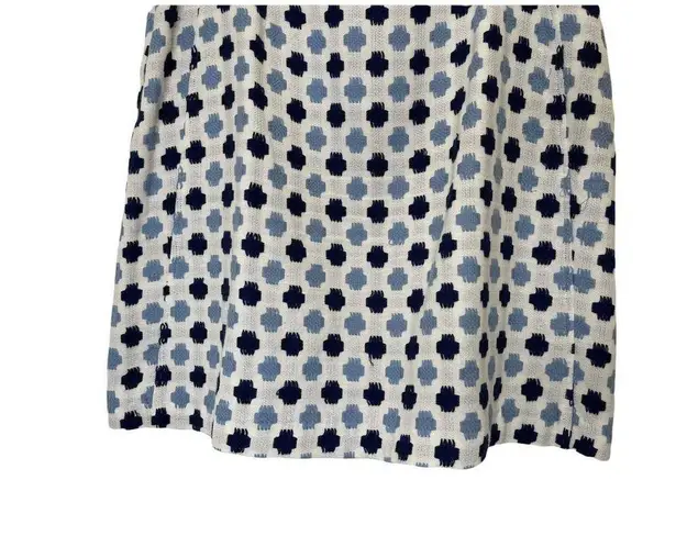 Boden Women's White with Light and Dark Blue Patterned Tweed Lined Skirt Size 8L