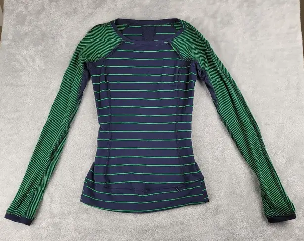 Lululemon Women's Full Tilt Long Sleeve Top Blue Green Size 2 (?)