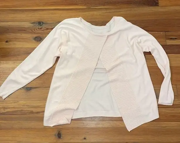 Etcetera Pink Knit Sweater Womens Small Cashmere Cotton Fly Back