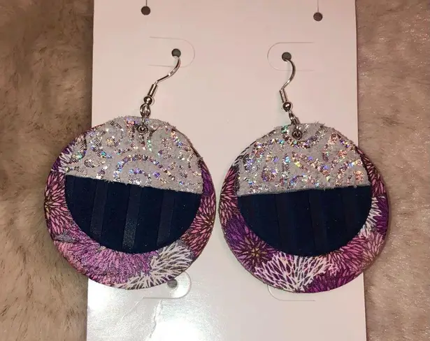 For Keeps Customized “Triple Horizon” Leather Earrings (Brand New In Packaging) Silver