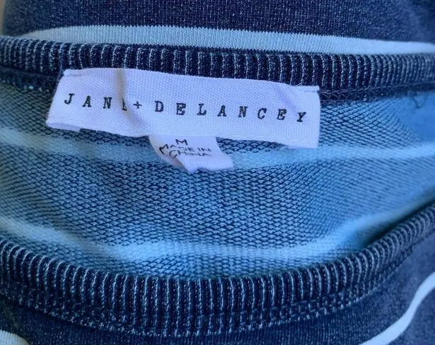 Jane and Delancey boat neck blue striped T-shirt